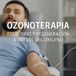 Hombre recibiendo ozonoterapia intravenosa en clínica especializada en Bogotá, terapia regenerativa con oxígeno