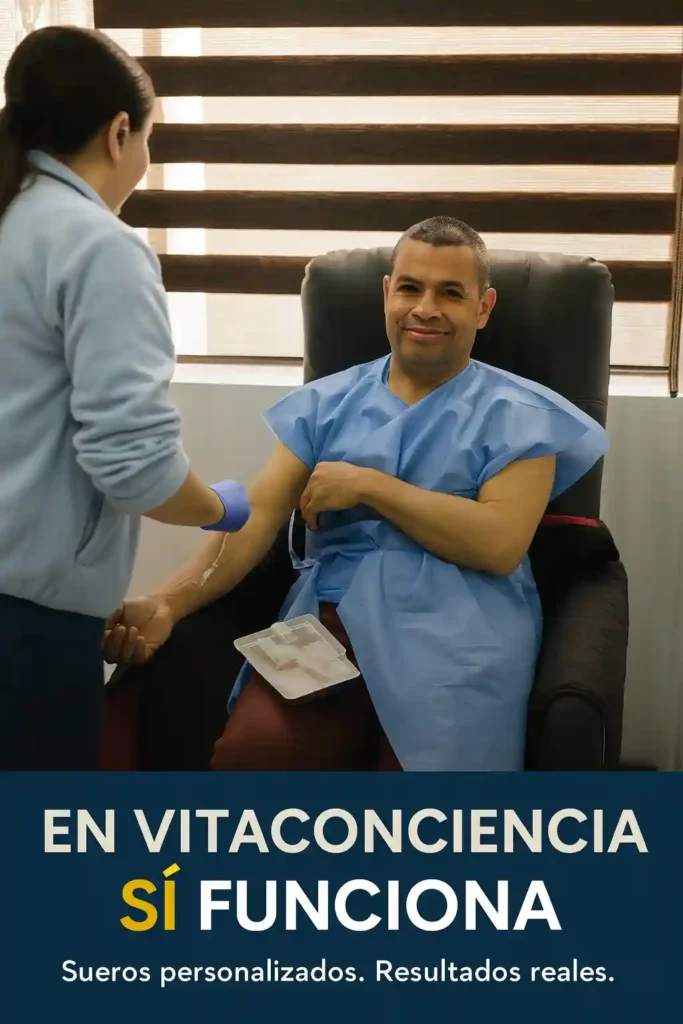 Paciente recibiendo sueroterapia en Bogotá